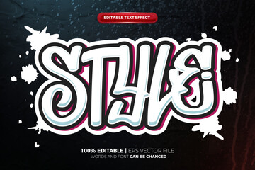 Wall Mural - style graffiti 3D Editable text Effect Style