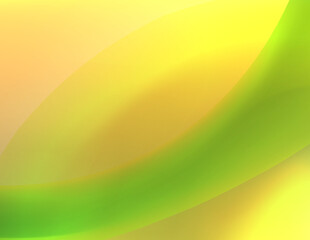 Wall Mural - Curved green stripe on yellow background. Vector graphics