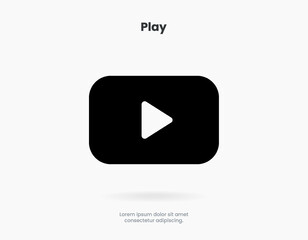 Poster - Flat play button icon. Video play symbol. Start sign. Pause icon. Player logo button. Play music or sound vector element for UI UX, website, mobile app.