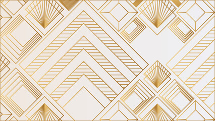Gold and Luxury Invitation card design vector. Abstract geometry frame and Art deco pattern background. Use for wedding invitation, cover, VIP card, print, poster and wallpaper. Vector illustration.