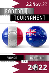 Canvas Print - France and Australia football match - Tournament 2022 - 3D illustration