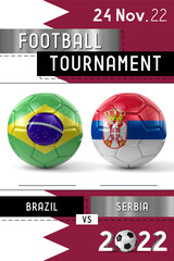 Sticker - Brazil and Serbia football match - Tournament 2022 - 3D illustration