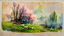 Spring Pastoral Illustration