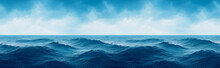 Vertical Shot Of Beautiful Clean Peaceful Ocean With Waves 3d Illustrated