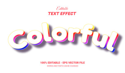 Canvas Print - colorful editable 3d text effect