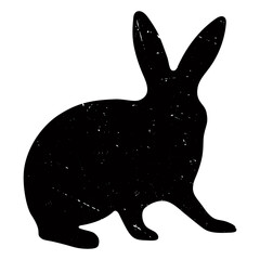 Black side silhouette of a rabbit, highlighted on a white background. Vector illustration. The year of the black rabbit.