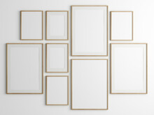 Gallery Wall Mockup, Frames On The Wall, Minimalist Frame Mockup, Poster Mockup, Photo Frame Mockup, 3d Render