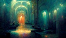 Ethereal Palace Hallways Of Spiritual Guides V4
