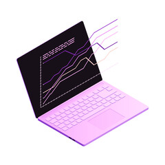 Wall Mural - Business Laptop Graphs Composition