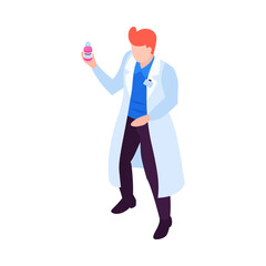 Sticker - Pharmacist With Vial Composition