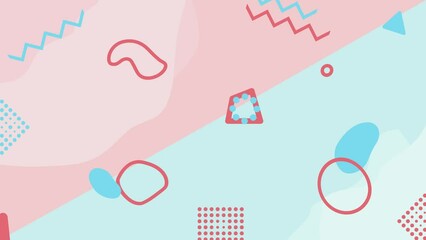 Flat animation, motion graphic background. color full line, dot, circle and abstract for backgrounds. Animation of seamless loop with digital noise.