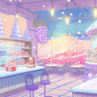 Colorful winter sweet shop illustration