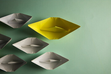 paper boats on the table