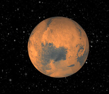 The Planet Mars - Illustration - Open Space Against The Backdrop - Mars And Galaxies