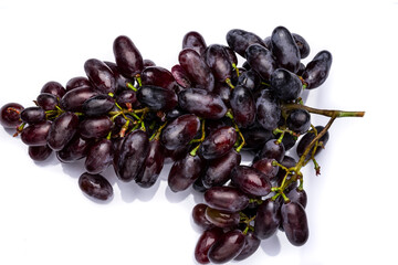 Sticker - Black grape isolated on white background