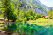 Blausee lake or Blue Lake in Bernese Oberland, Kandergrund, Switzerland