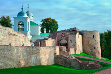 Wall Mural - The old Izborsk stone fortress