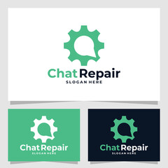 chat repair logo vector design template