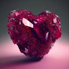 Beautiful Heart Shaped Ruby Geode 