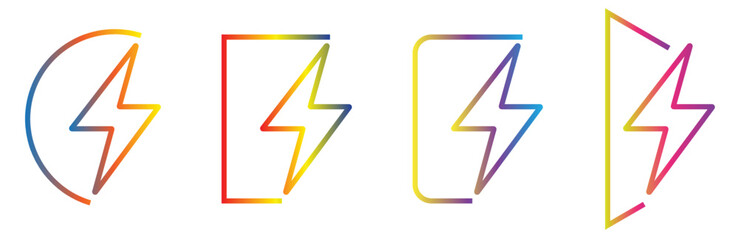 Wall Mural - set icon lightning line media player symple. style your sign or symbol for app, vector illustration