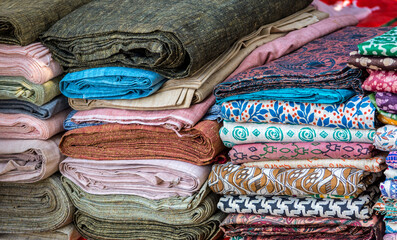  Indian fabrics in the market for sale