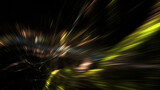 Fototapeta  - Abstract green and gold sparkles. Fantastic space background. Digital fractal art. 3d rendering.
