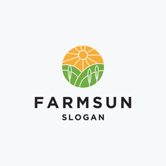 Wall Mural - Farm Sun logo icon flat design template