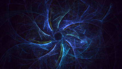 3D rendering abstract multicolor fractal light background