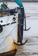 Anchors On Sailing Barges Berthed At Maldon, Essex.