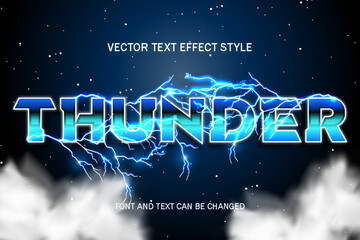 Wall Mural - lightning thunder bold font typography lettering 3d editable text effect font style template background