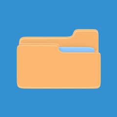 desktop interface folder isolated on blue background simple ui 3d rendering