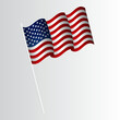 © Jagad - American flag fluttering with a white pole