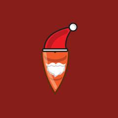 carrot food icon with beard and santa hat good for icon business food in winter or christmas.