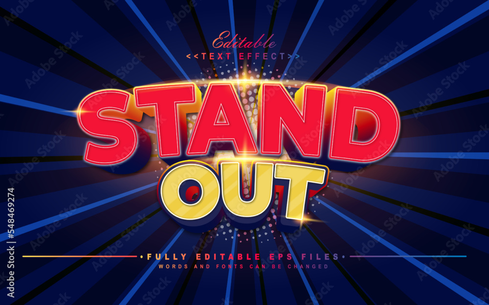 editable stand out text effect.logo text.typhography logo Stock Vector ...