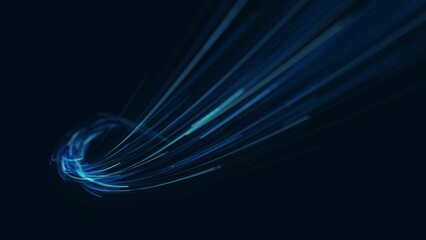 Wall Mural - abstract light fiber strings flowing background/ 4k animation of an abstract slow motion wallpaper t