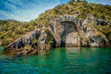 Traditional Rock Carving Lake Taupo North Island New Zealand. High Quality Photo