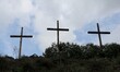 Three crosses on top of Porta Bohemica, Czech Republic