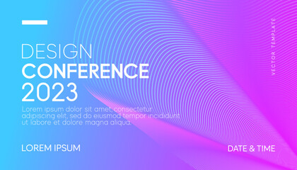abstract modern business conference design template with gradient line effect. dynamic flyer layout.