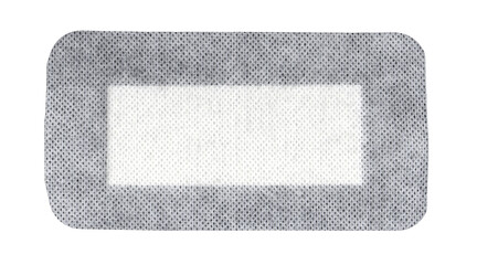 a big patch (a piece of medical material used to cover a wound), white blank cotton isolated on a bl