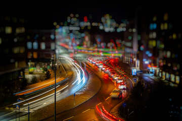 Wall Mural - night traffic in the city