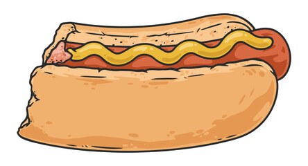 Bitten Hot Dog colorful emblem