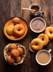 Sticker - Typical Colombian breakfast - pandequeso, buñuelo, almojabana, coffee and chocolate