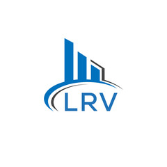 Wall Mural - LRV letter logo. LRV blue image. LRV Monogram logo design for entrepreneur and business. LRV best icon.	
