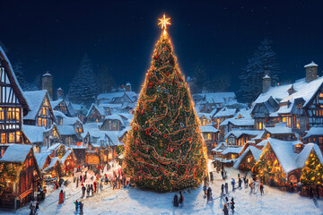 christmas village. generative ai