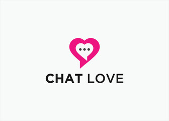 Sticker - chat love logo design vector silhouette illustration