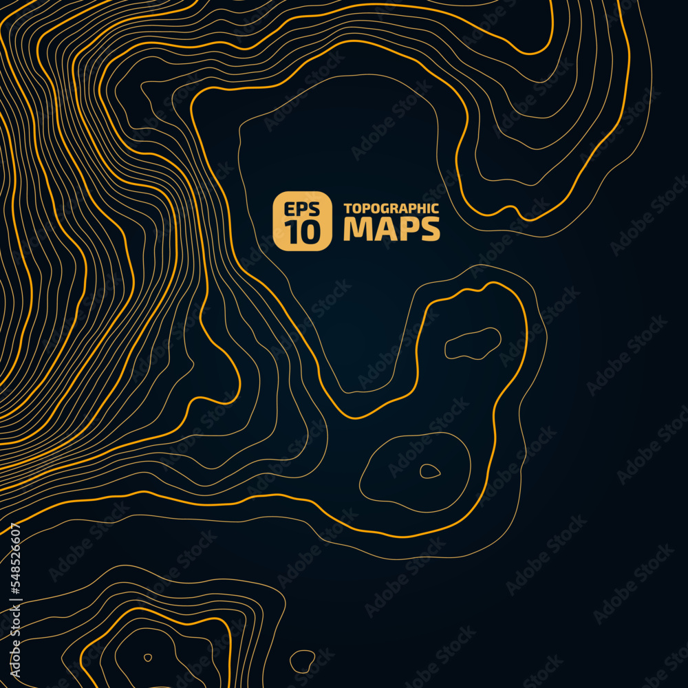 The stylized height of the topographic map contour in lines and ...