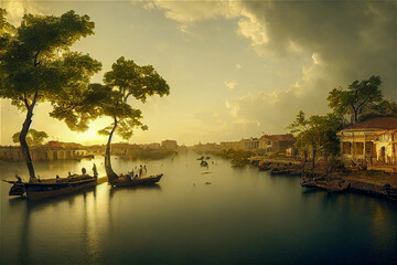 ancient style oriental landscape