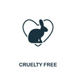 Cruelty Free icon. Monochrome simple Sustainability icon for templates, web design and infographics