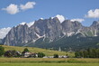 Panoramic view of Cortina the Ampezzo with the Dolomites mountains in the background
