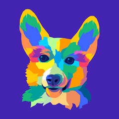 Wall Mural - pop art cute dog head illustration